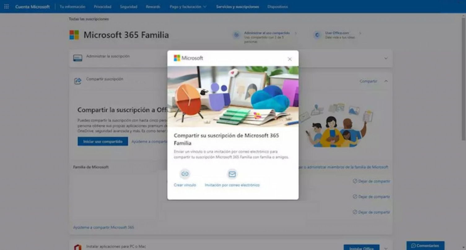 Siguiendo estos sencillos pasos podrás compartir tu suscripción de Office 365 con otras personas