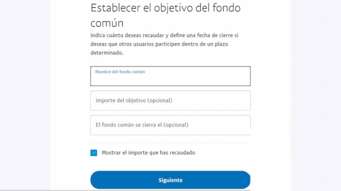 Otra función interesante de PayPal es que permite crear fondos comunes para distintos proyectos