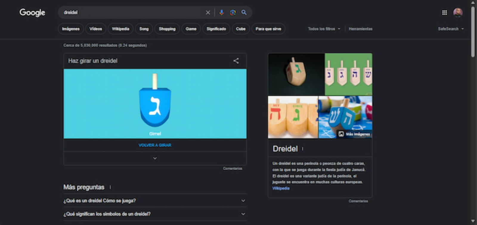 Así de fácil puedes jugar al dreidel desde el buscador de Google