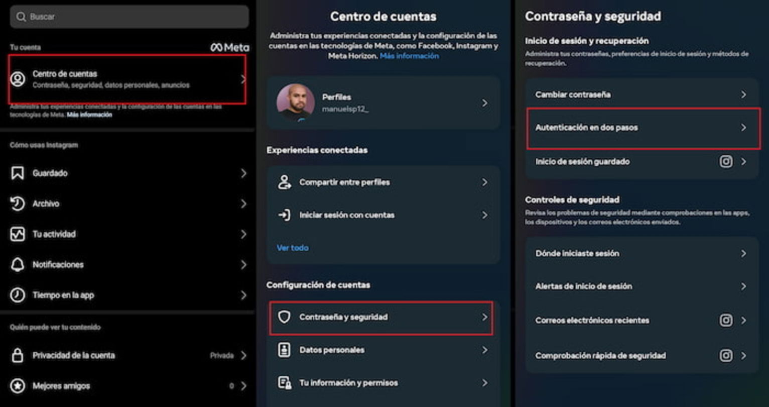 Es fundamental que habilites la verificación en dos pasos para brindarle más protección a tu cuenta de Instagram