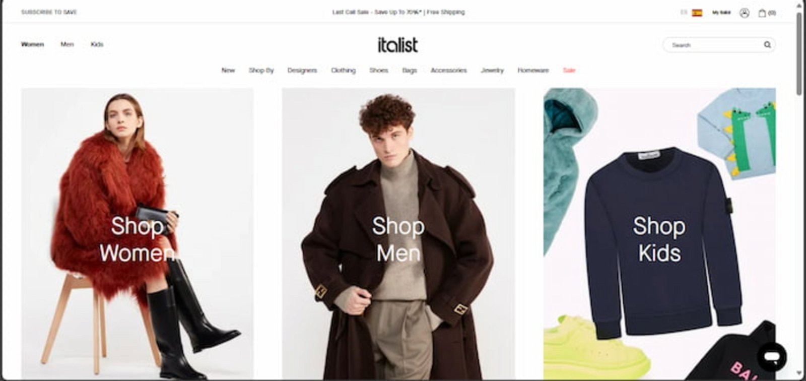Italist es otra estupenda alternativa para comprar moda de lujo y con impresionantes descuentos