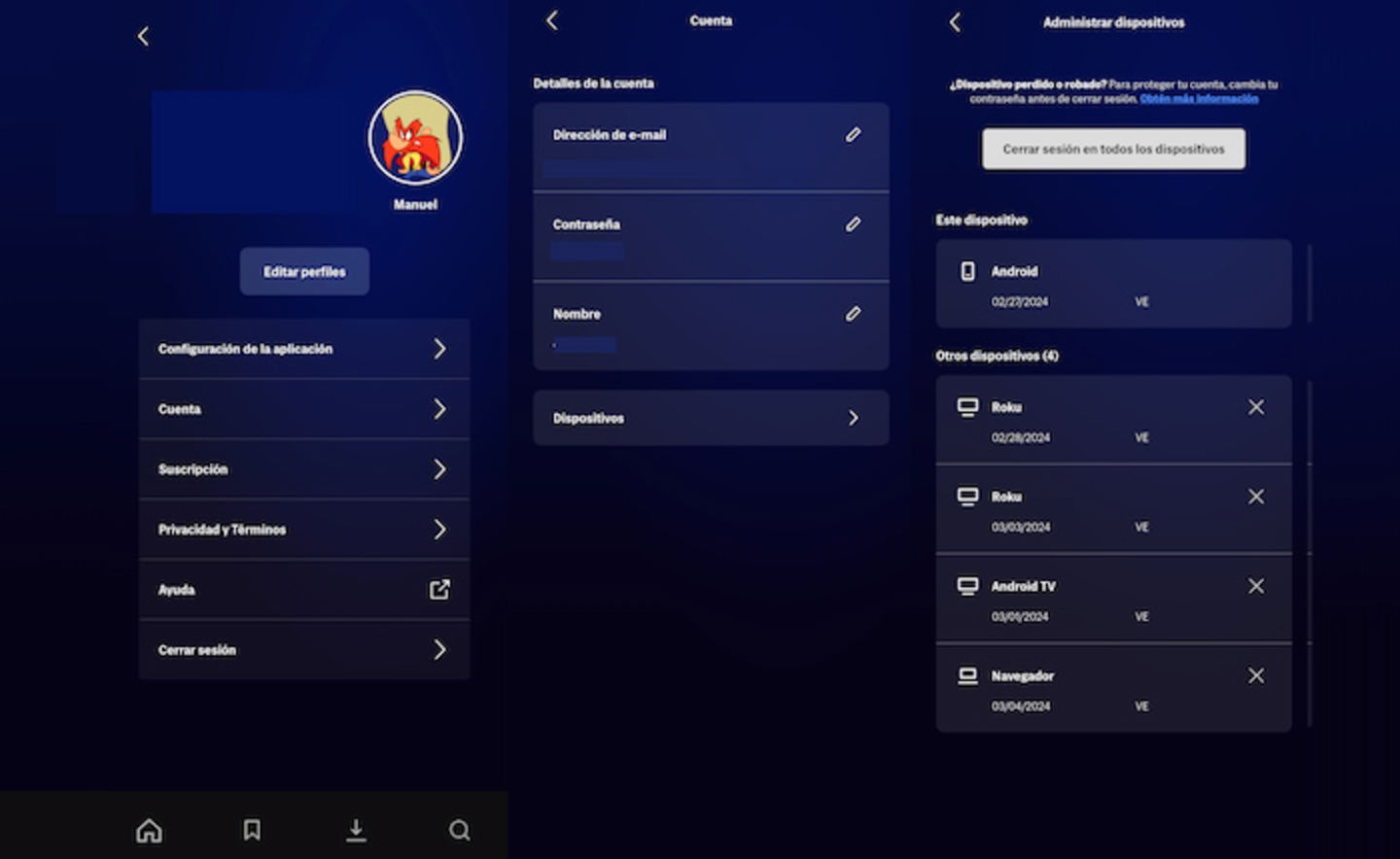 A través de la app móvil también puedes eliminar dispositivos de tu cuenta Max, anteriormente HBO Max