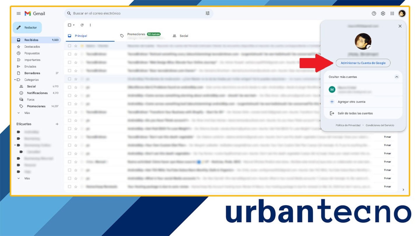 Administrar cuenta de Gmail en PC