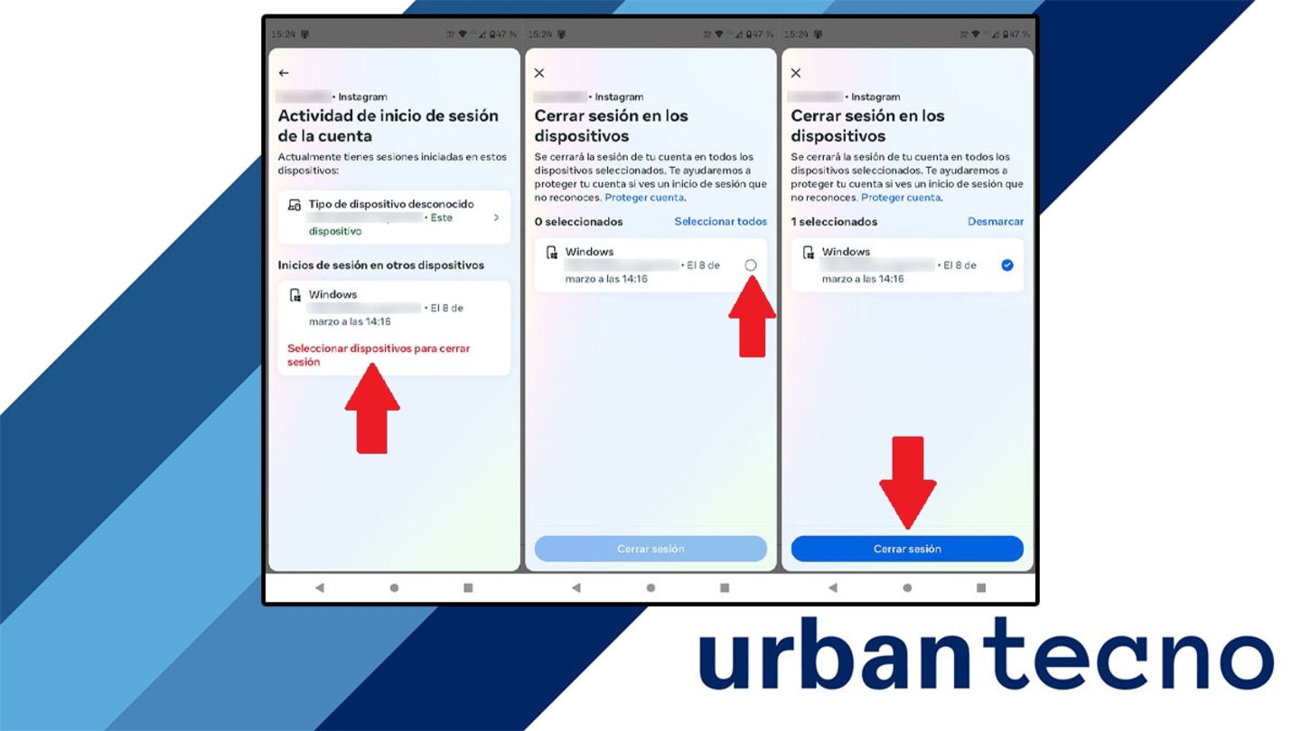 Cerrar sesion de Instagram en otros dispositivos