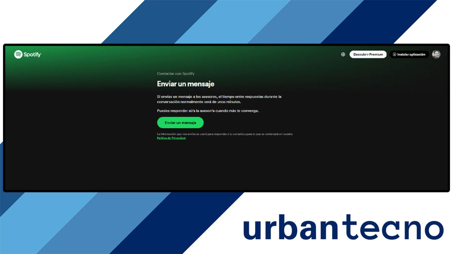 Chatear con el soporte de Spotify