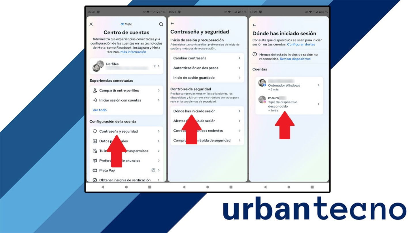 Comprobar inicio de sesion de Instagram en otros dispositivos