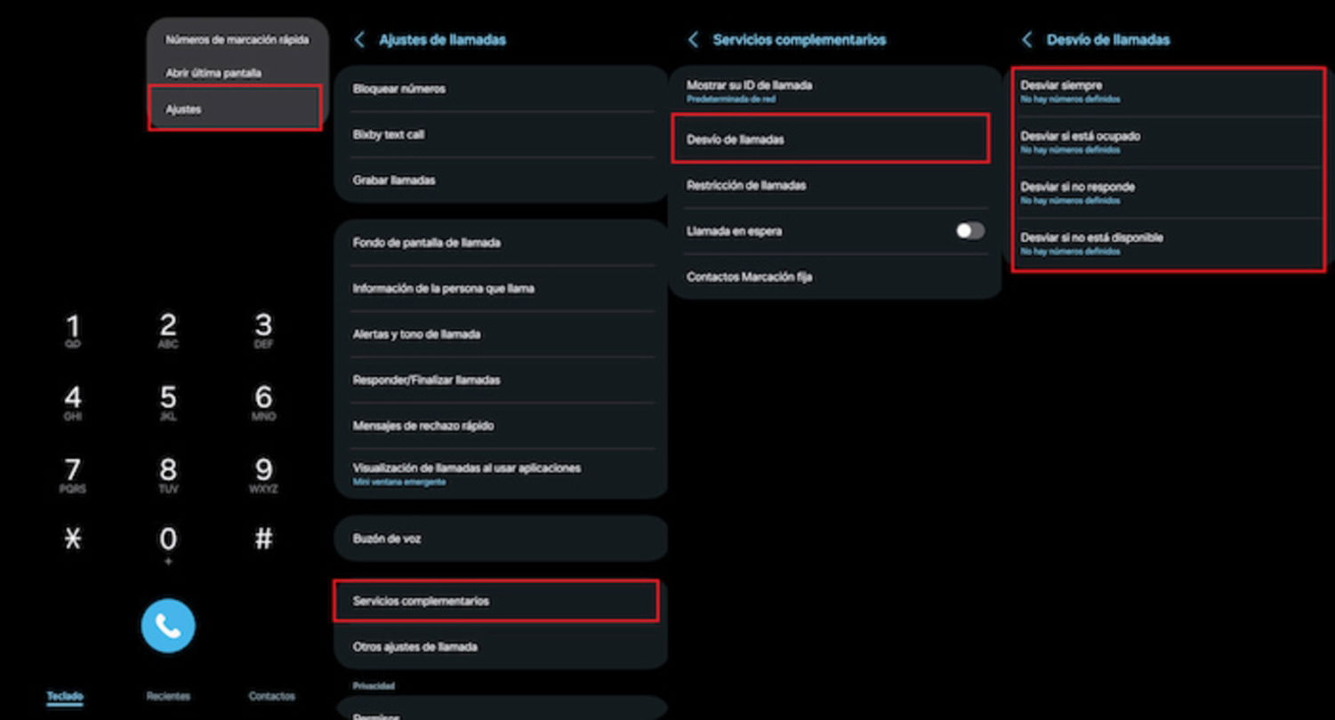 En Samsung, activar el desvío de llamadas es bastante sencillo y es a través de la app de Teléfono