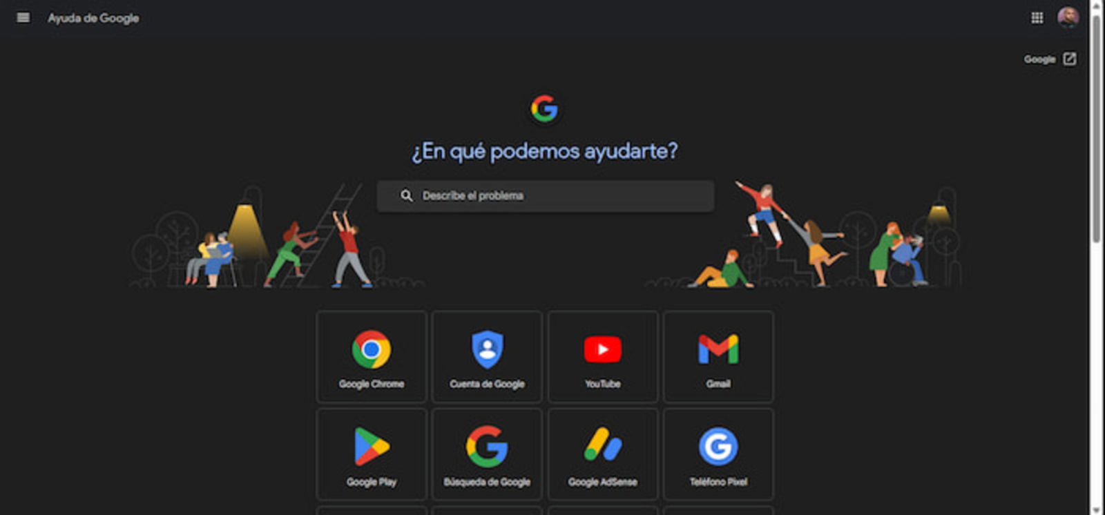 Google cuenta con una web destinada a atender problemas generales de sus productos