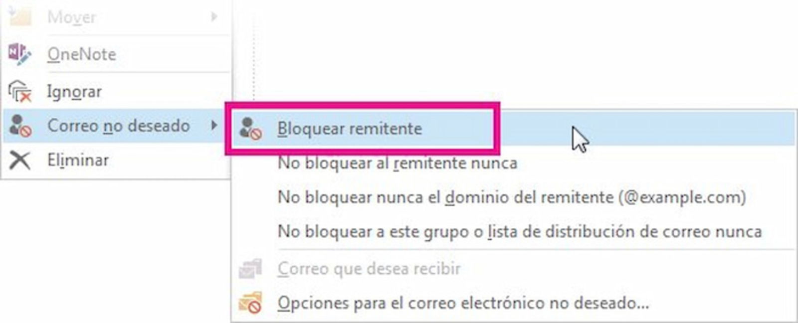 Asegúrate de que no has bloqueado a la persona que te enviará el correo electrónico