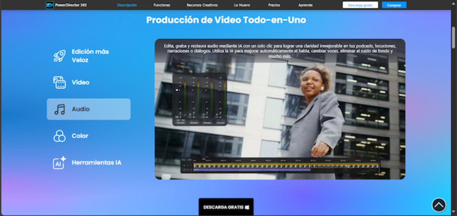 Este programa es bastante completo, pues no solo permit editar audio, sino también vídeo de forma bastante profesional