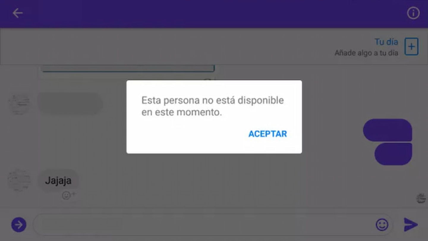 Si el perfil de la persona aparece como no disponible, es posible que sí te haya bloqueado 