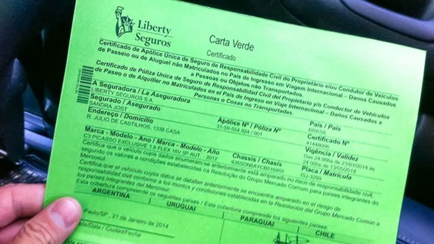 La Carta Verde del Seguro no es necesaria en la Unión Europea, pero es un documento de amplio uso a nivel mundial