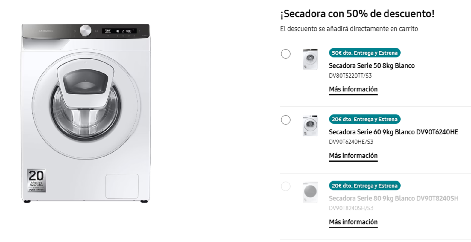 Secadora con descuento