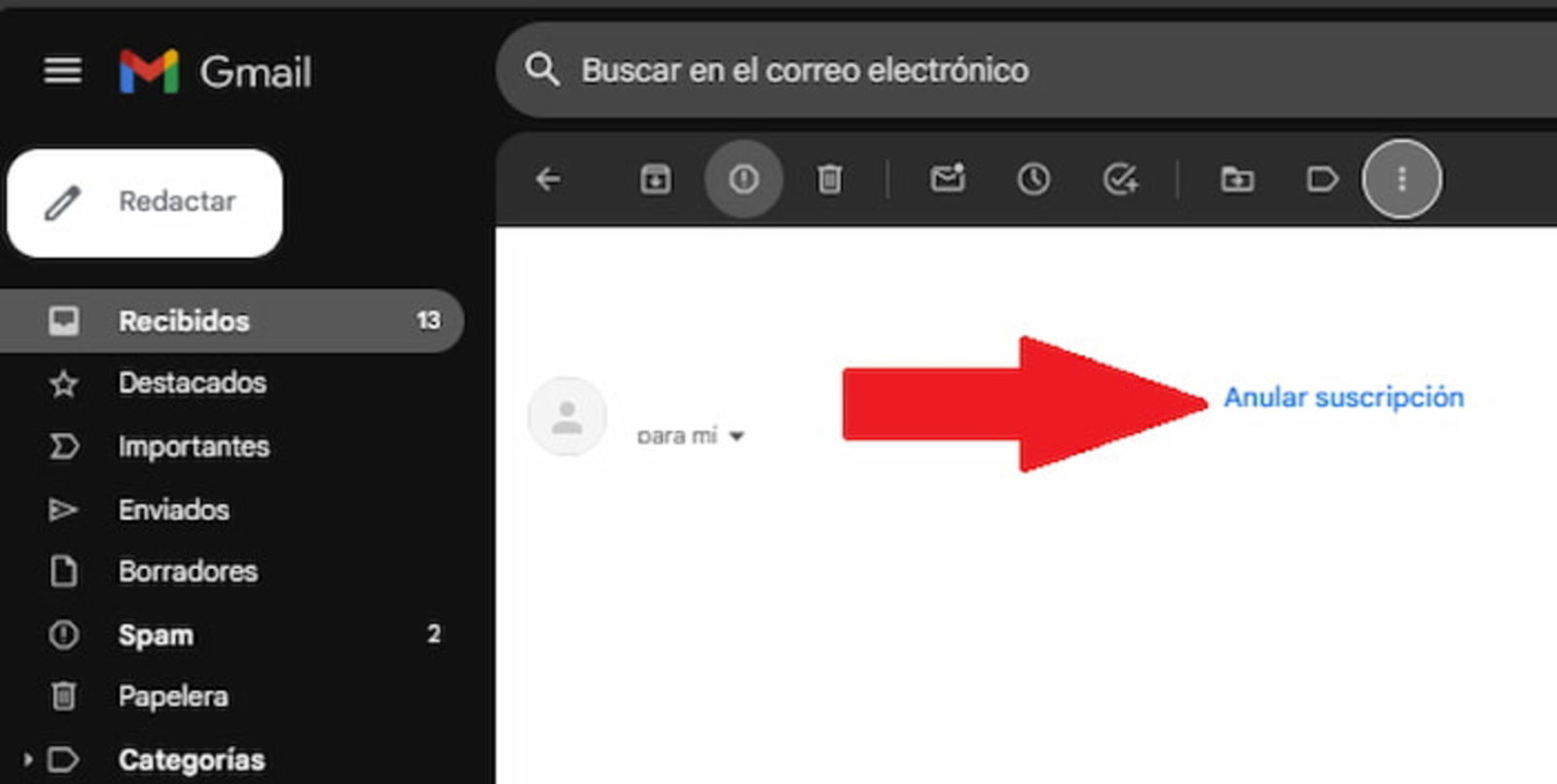 También puedes cancelar tu suscripción a ciertas páginas web que te envían contenido por correo electrónico