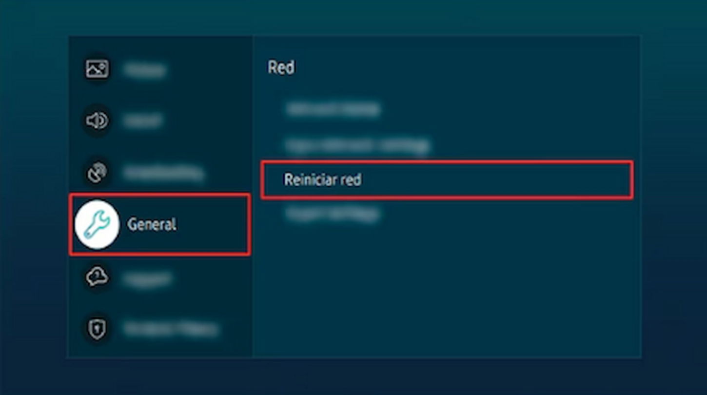 También puedes reiniciar los ajustes de red desde la tele para solucionar el problema