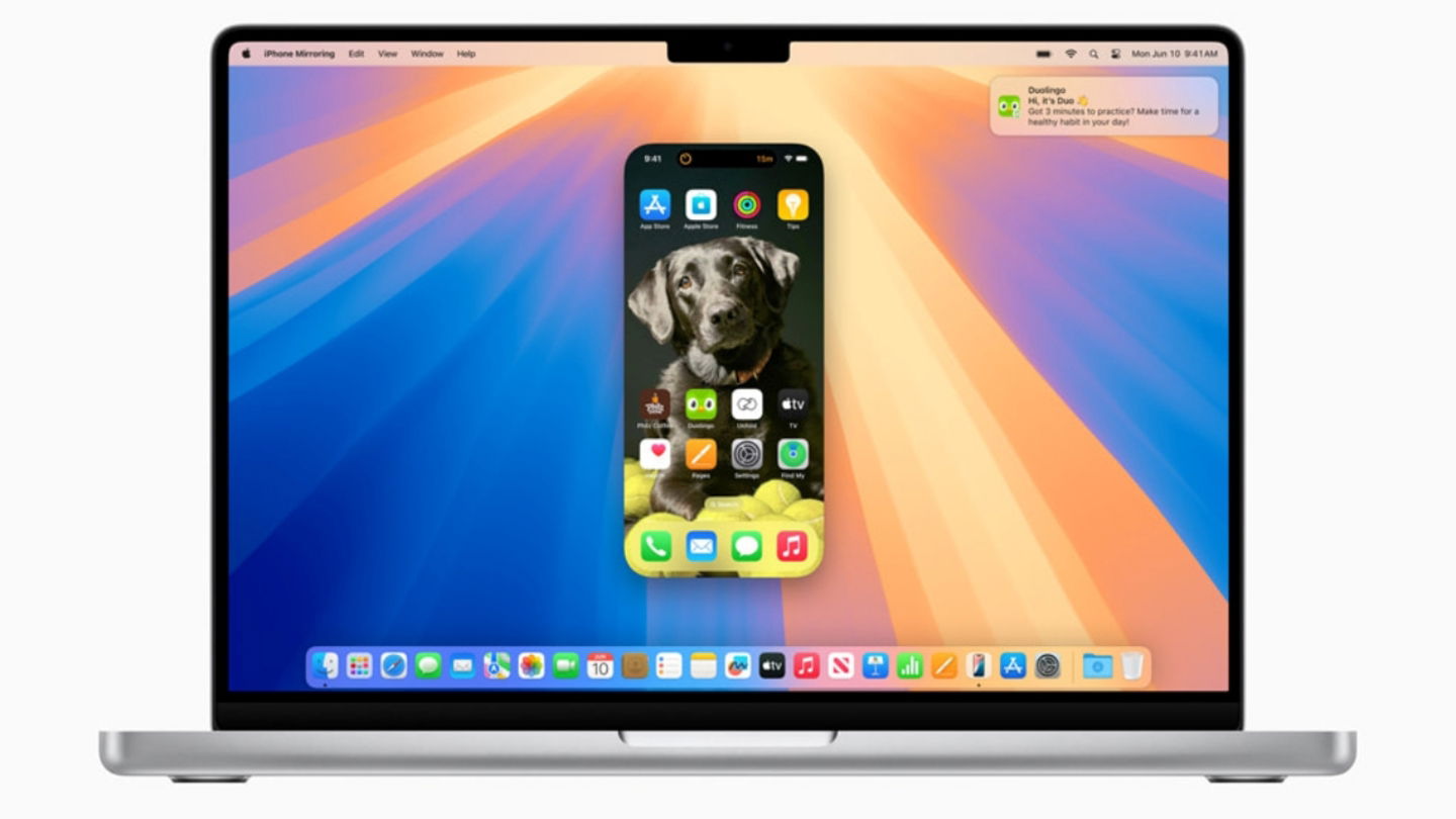 Imagen de la funcionalidad iPhone Mirroring para macOS 18