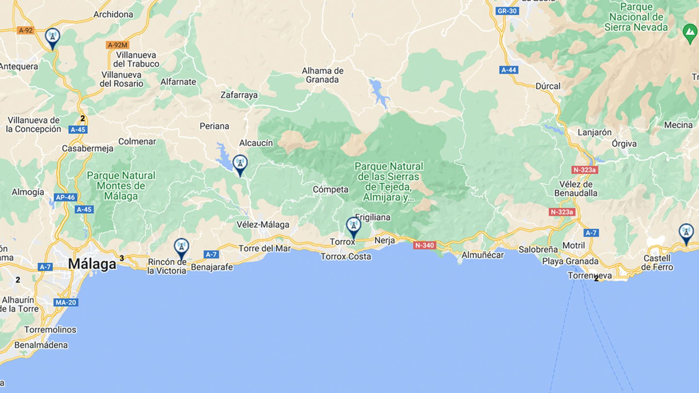 mapa radares race