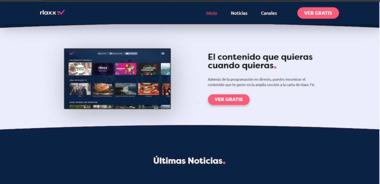 Puedes empezar a mirar el contenido gratuito de Rlaxx TV sin preocuparte por crear una cuenta