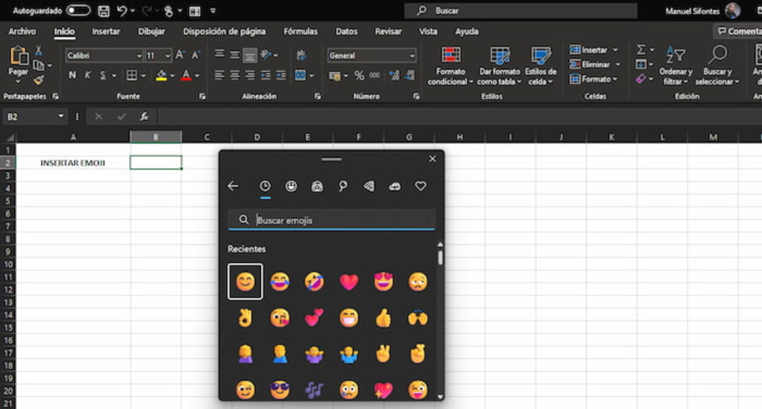 Puedes insertar emojis en Excel a través del atajo especial de teclado