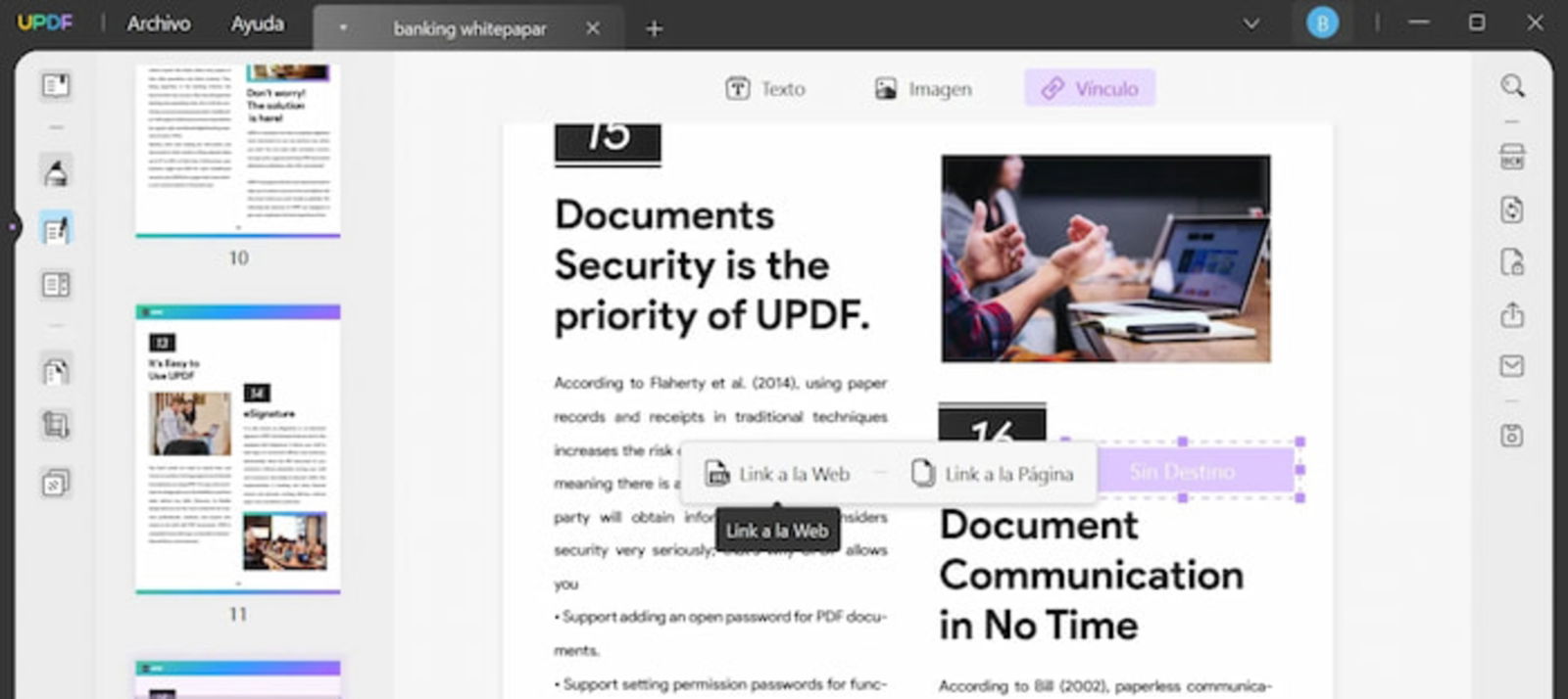 Así puedes añadir vínculos a tus documentos PDF desde UPDF