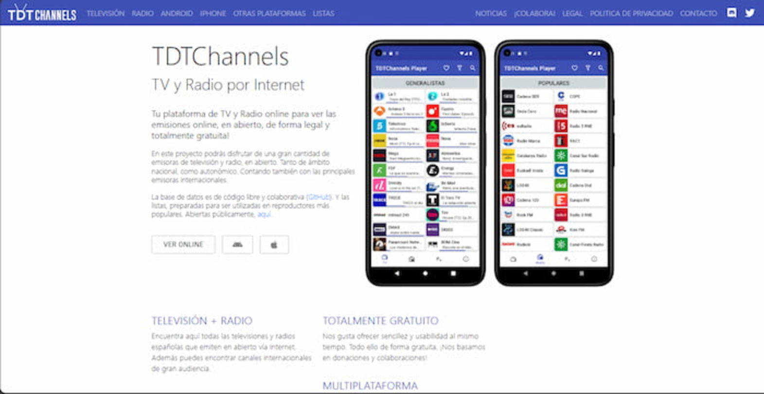 TDTChannels no está disponible en la tienda de forma oficial