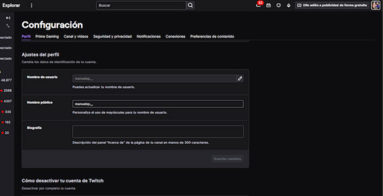 Así puedes cambiar el nombre en Twitch desde el PC