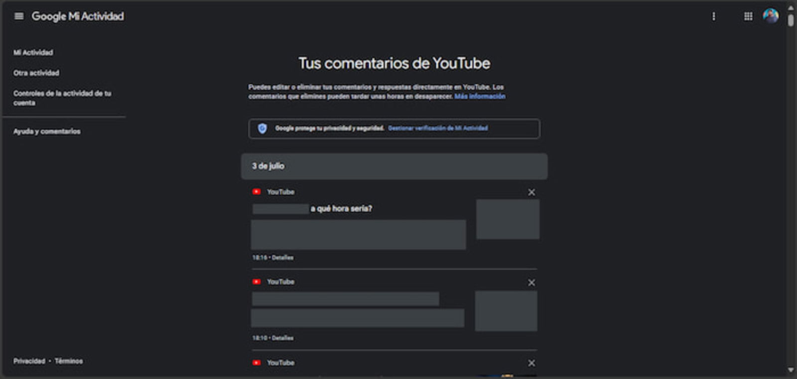 Consultar tus comentarios en YouTube desde la web es muy sencillo