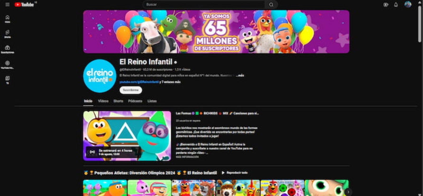 El Reino Infantil es otro popular canal para los niños de la casa