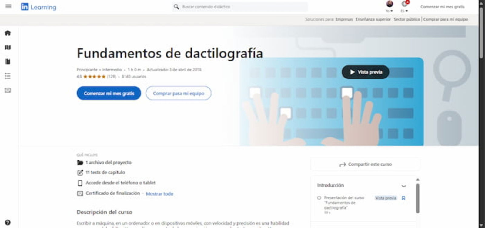 Este curso forma parte de LinkedIn Learning, pero puedes disfrutar de un primer mes gratis