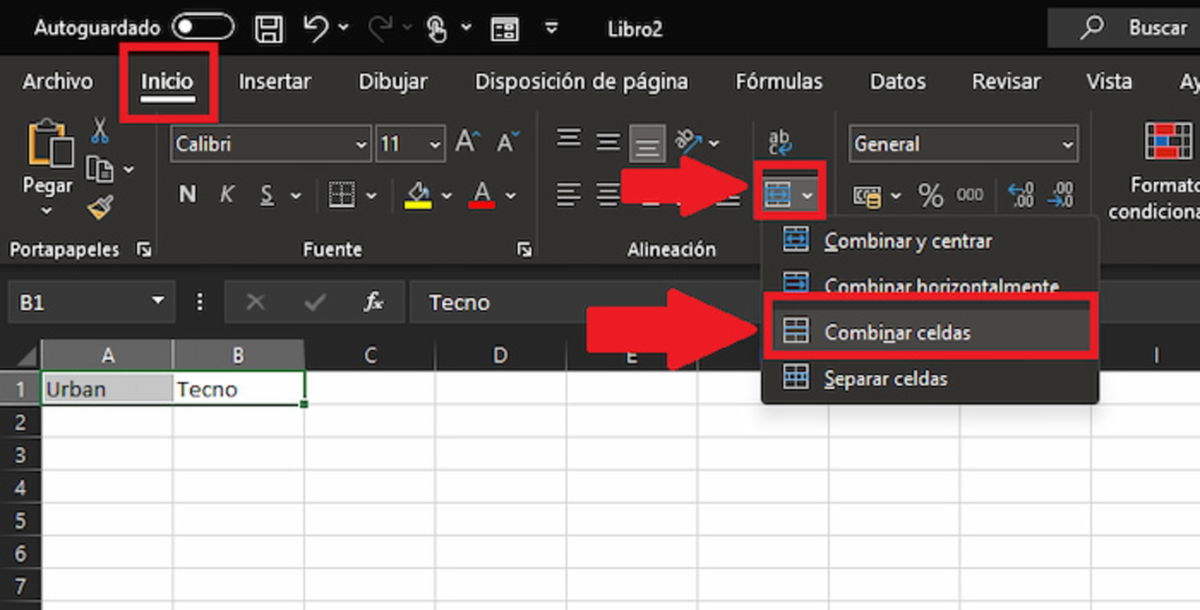 Cómo unir y separar celdas en Excel tutorial paso a paso