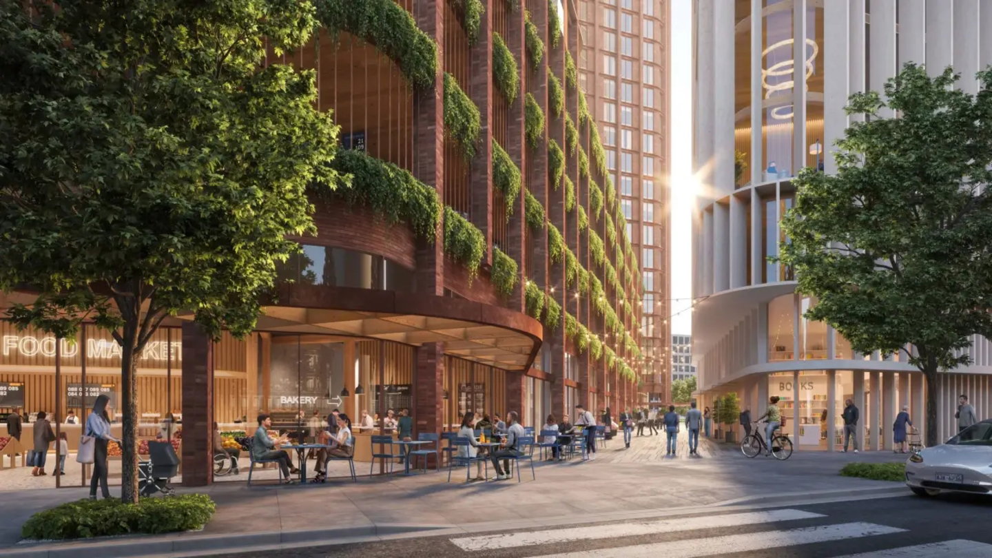 Imagen del área donde se construirá el rascacielos de madera en Milwaukee