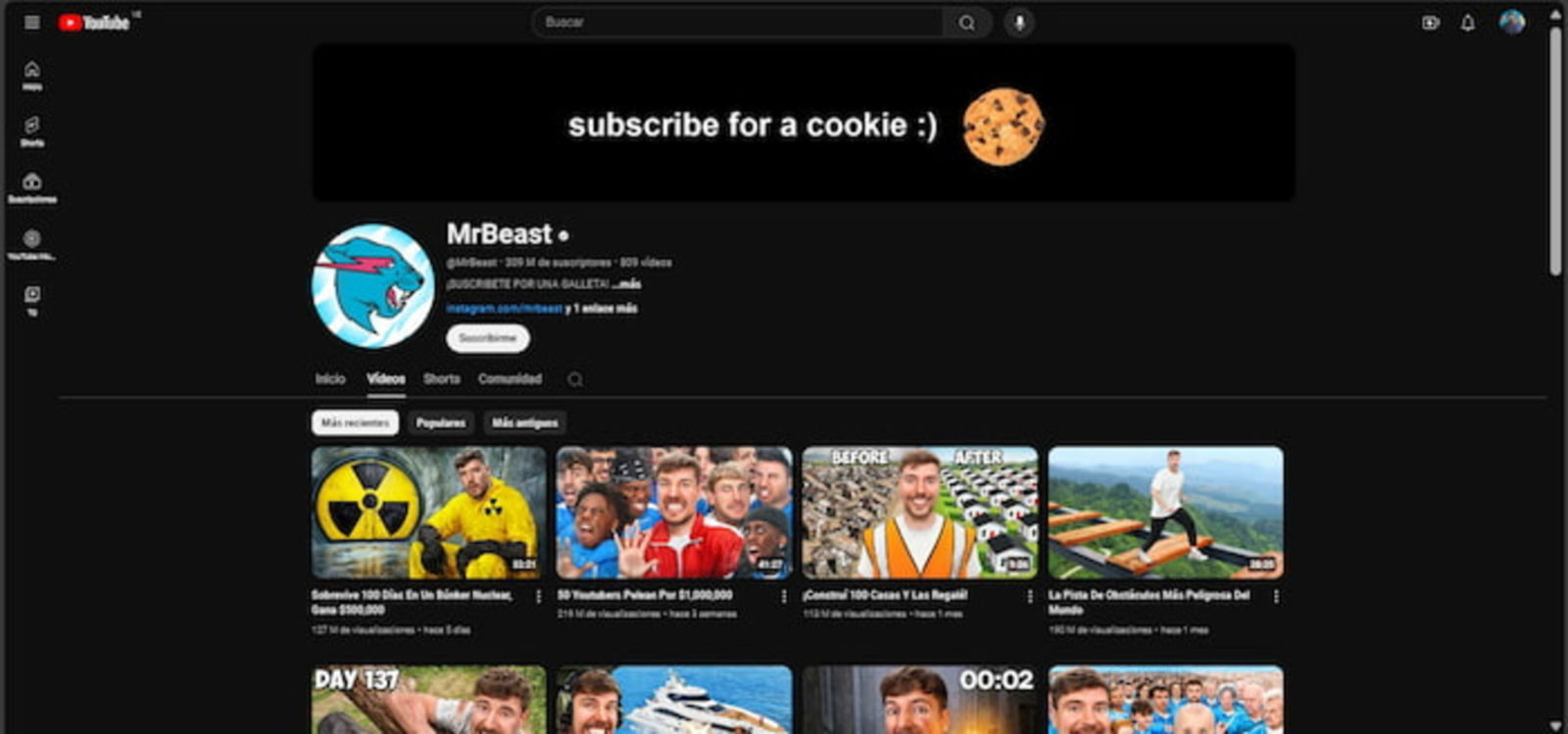 MrBeast es uno de los canales más importantes e influyentes debido a sus retos y gestos solidarios