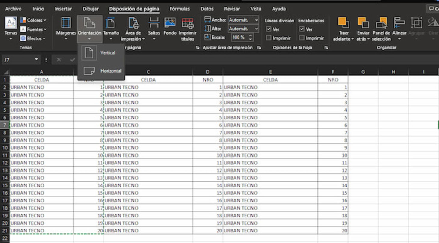 Para imprimir una tabla de Excel es importante que cambies la orientación de la página