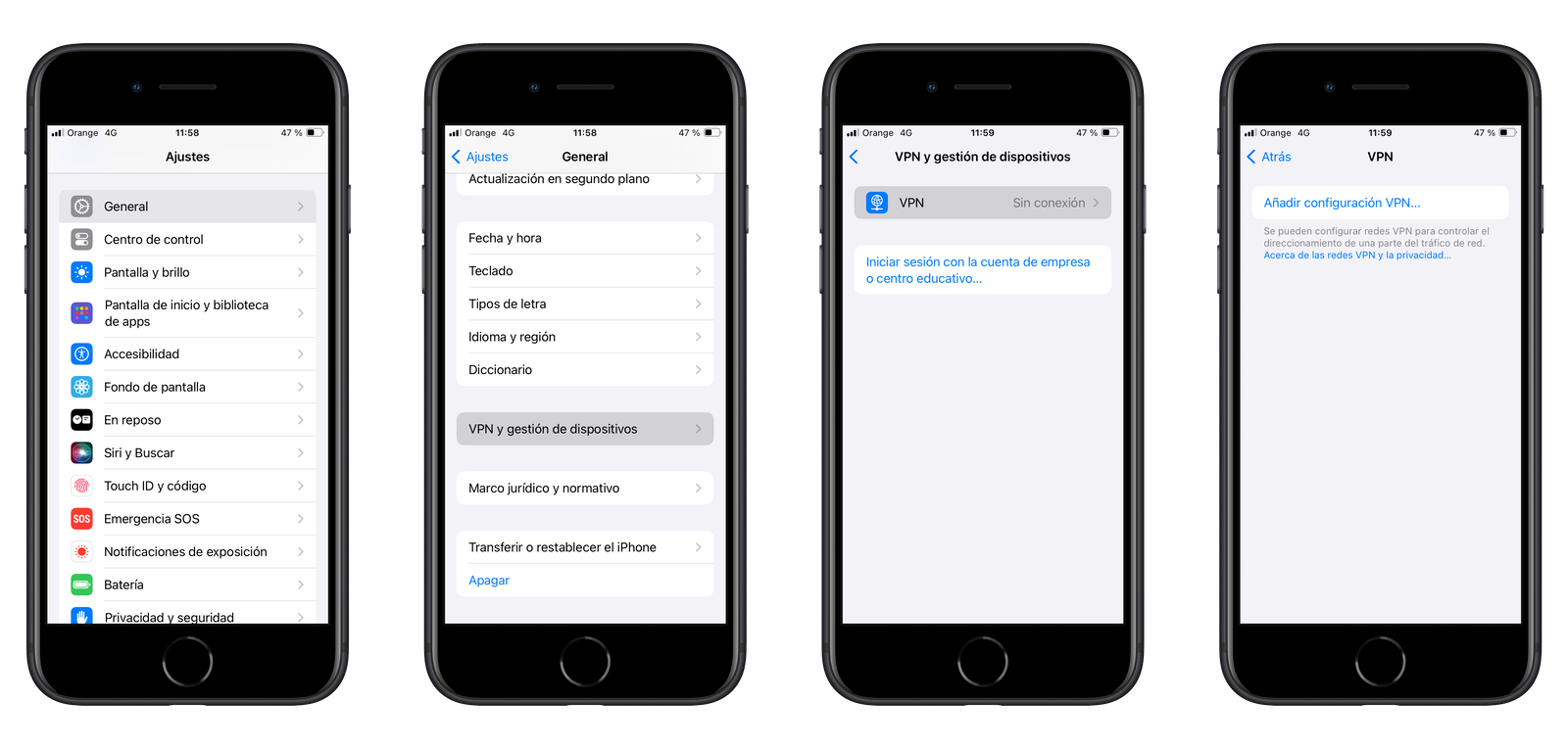 Configurar VPN en iPhone