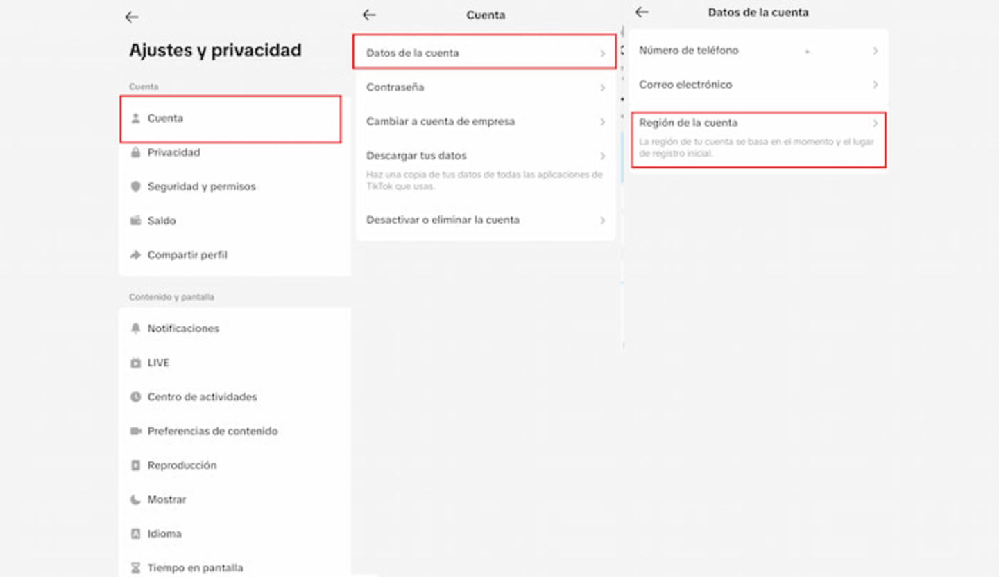 En TikTok puedes cambiar la región de tu cuenta de forma muy sencilla
