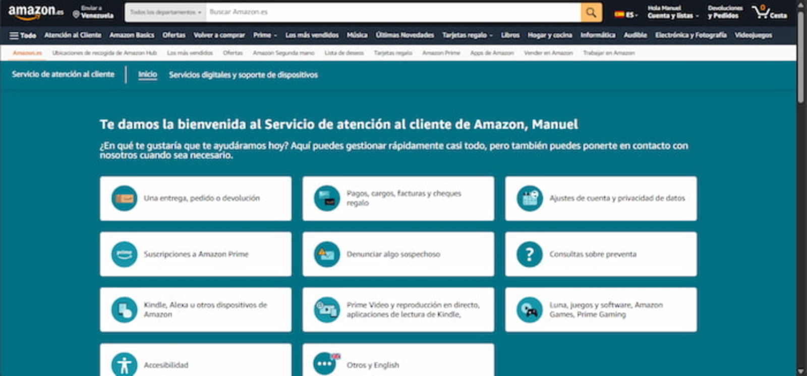 Ponte en contacto con el servicio de atención al cliente de Amazon para obtener respuestas ante un cargo incorrecto