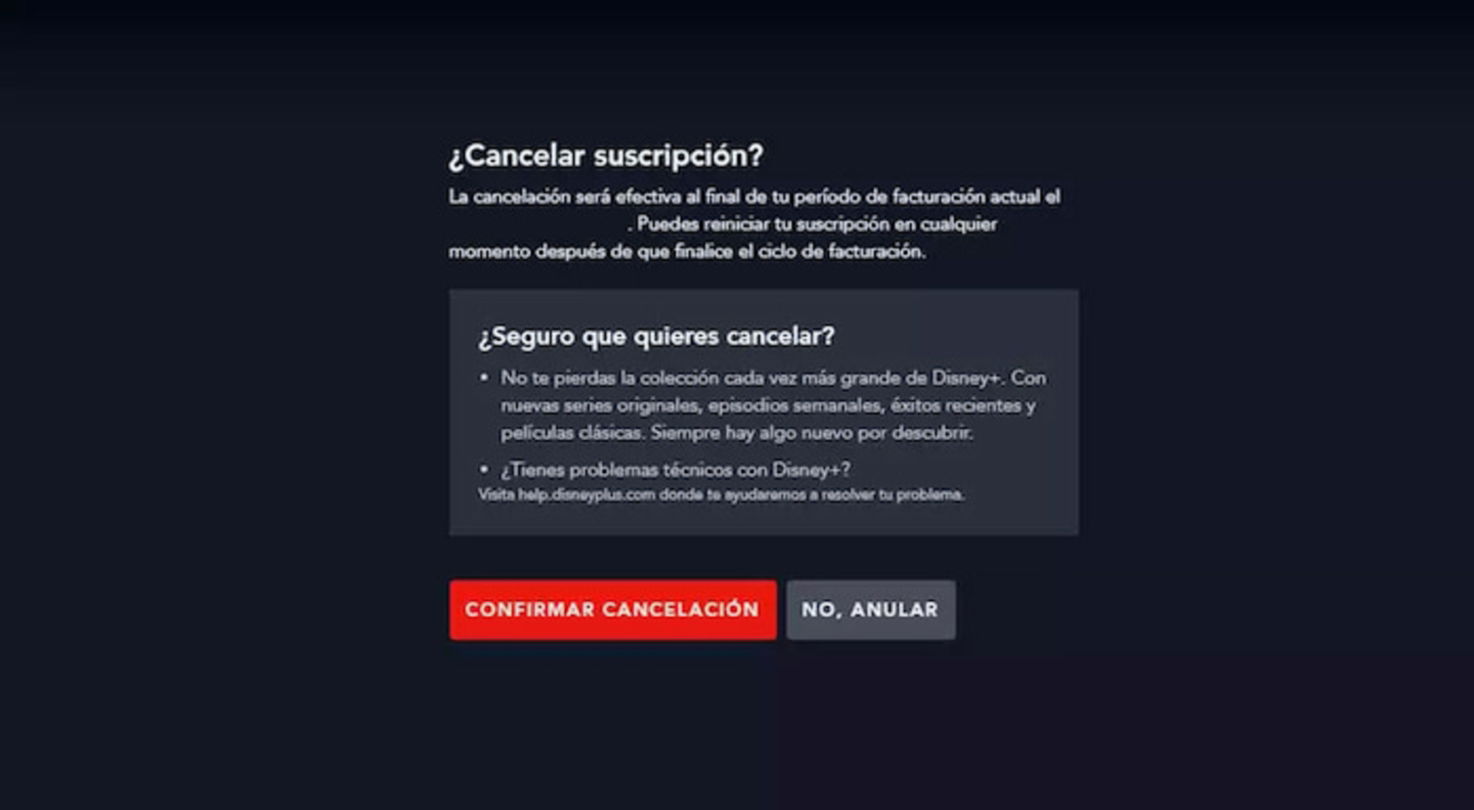 Siguiendo estos pasos podrás cancelar tu cuenta de Disney+ desde el PC