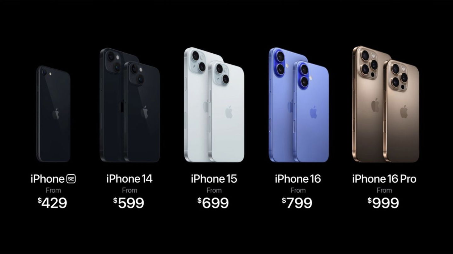 Toda la familia de iPhone 16