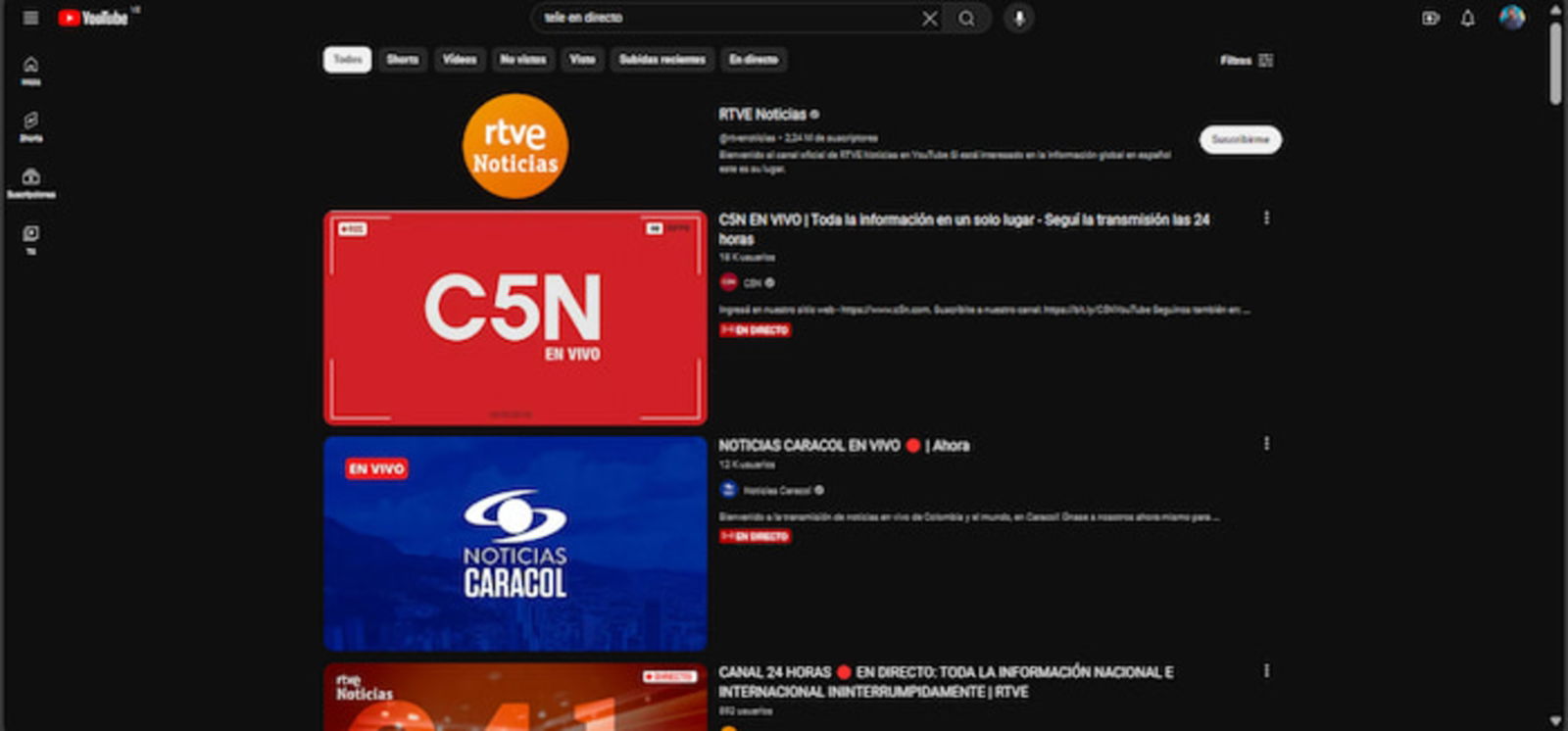 YouTube es una de las mejores plataformas para ver contenido en directo, incluso la tele