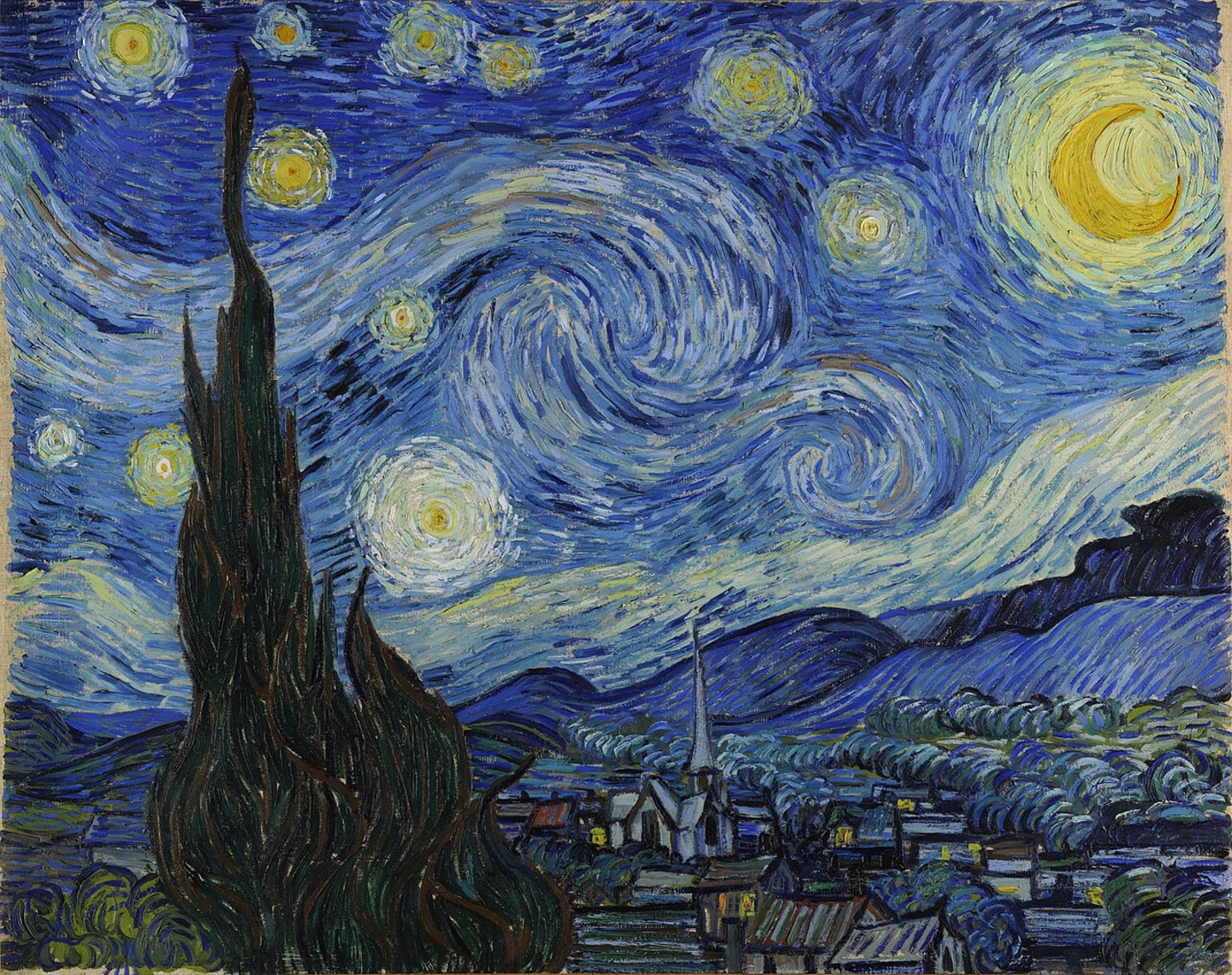 Este es el cuadro de Vincent van Gogh titulado “La noche estrellada”