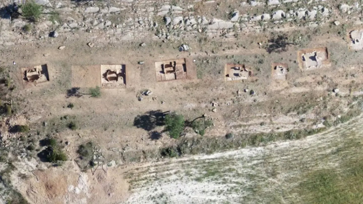 Imagen aérea de la necrópolis megalítica de Panoría