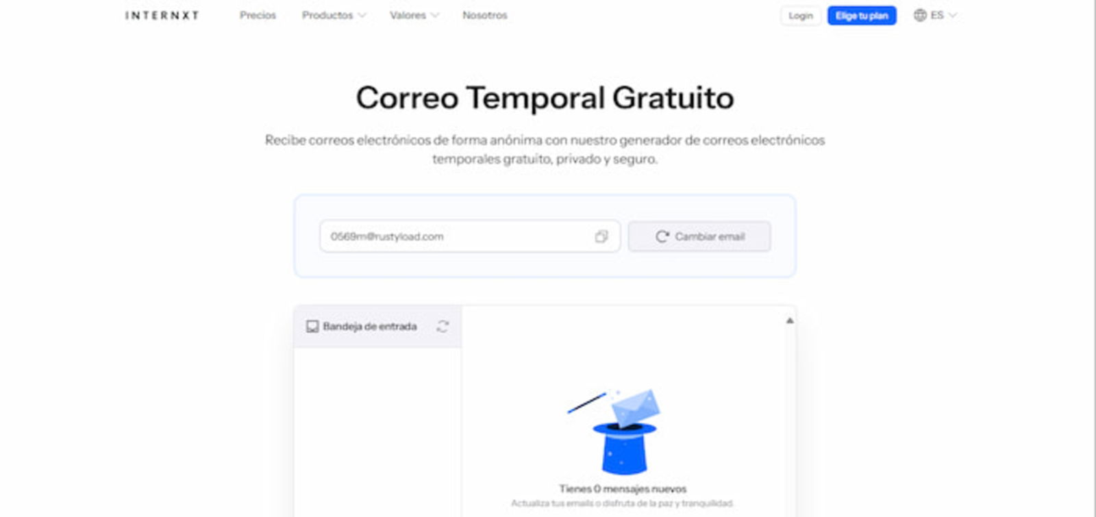 Puedes utilizar esta web para crear una cuenta temporal de correo electrónico