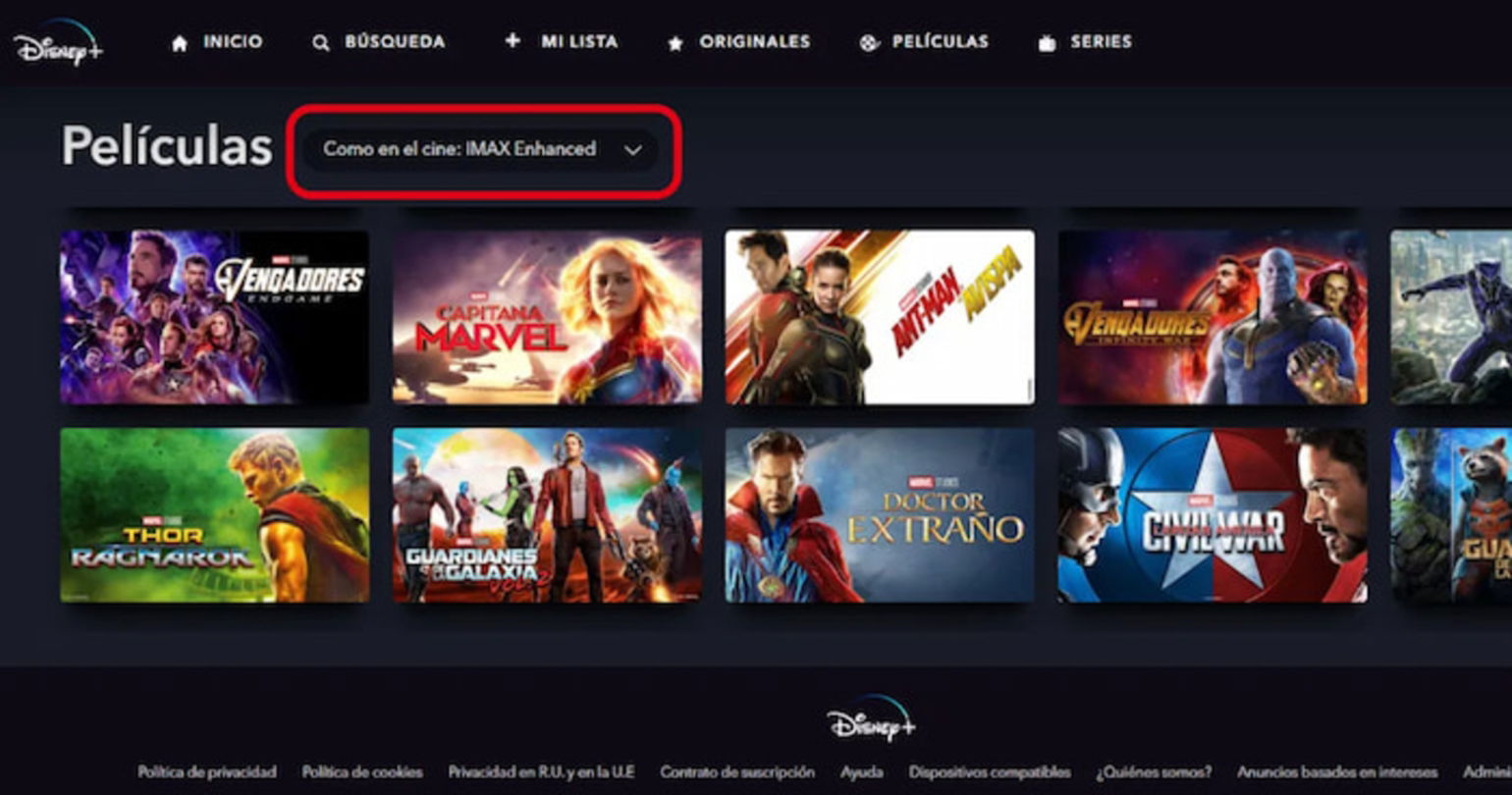 Disney+ cuenta con un gran catálogo de películas con IMAX Enhanced