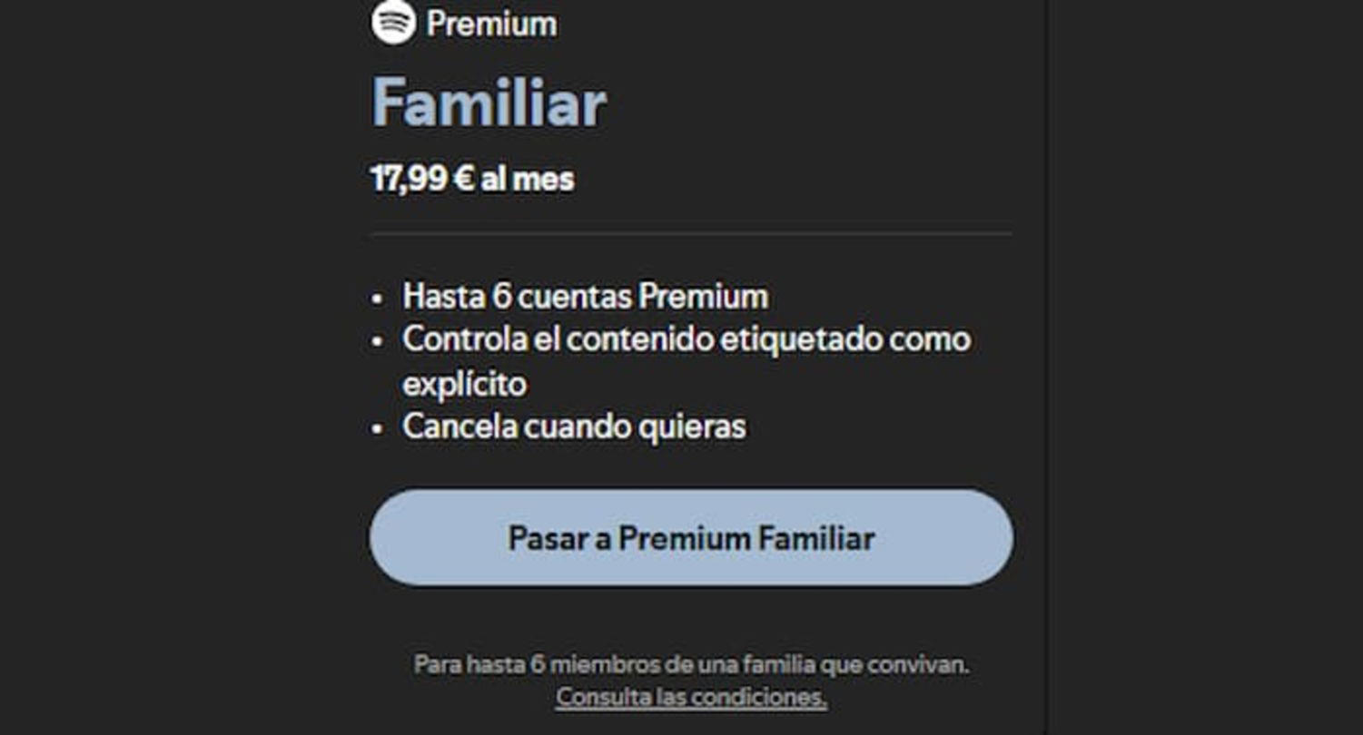 El Plan Familiar de Spotify permite dividir el pago entre seis personas