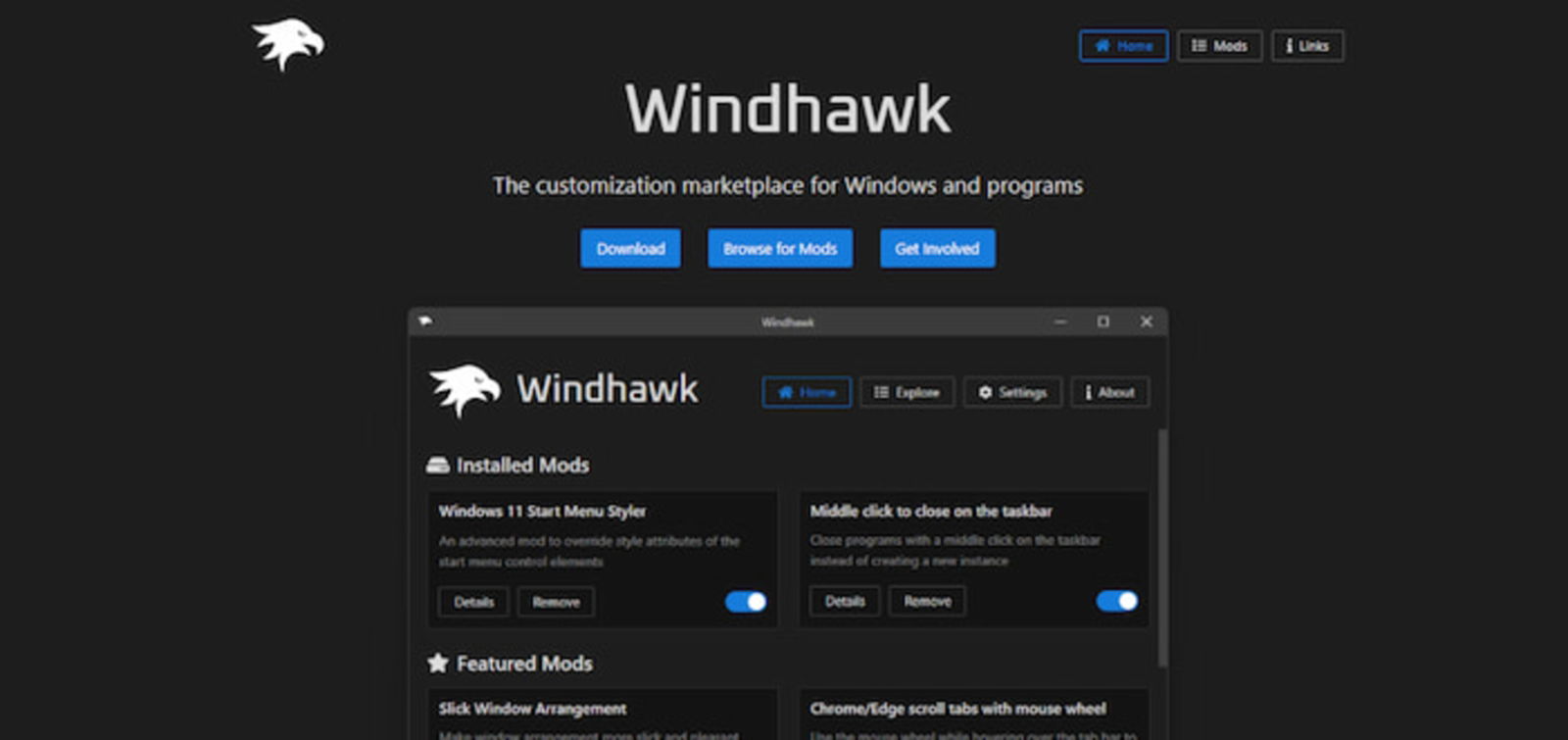 Puedes instalar Windhawk de forma rápida y sencilla