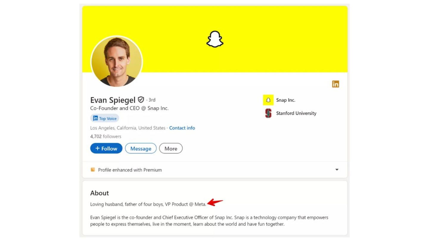 Evan Spiegel LinkedIn