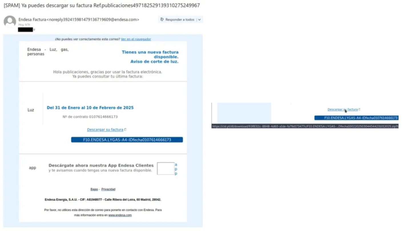 factura digital falsa de endesa