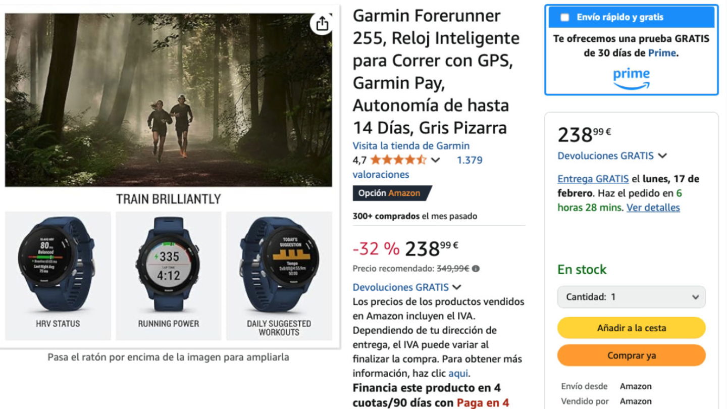 Garmin Forerunner 255 - Oferta Amazon