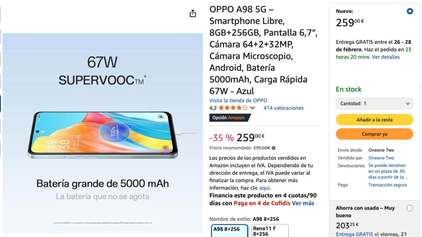 OPPO A98 5G - Oferta Amazon