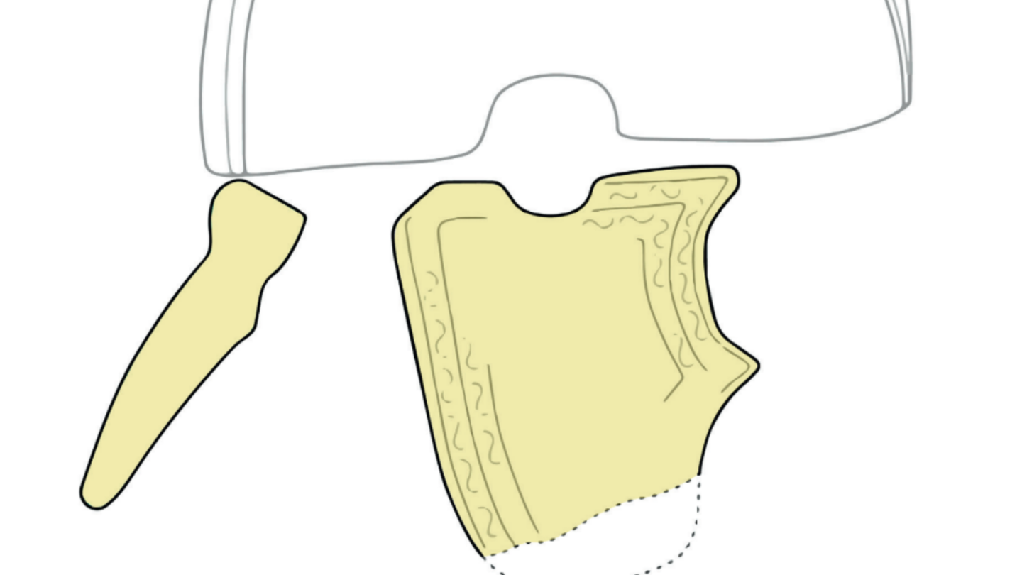 Recreación de la ubicación de las placas del casco romano encontradas en el yacimiento danés